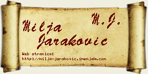 Milja Jaraković vizit kartica